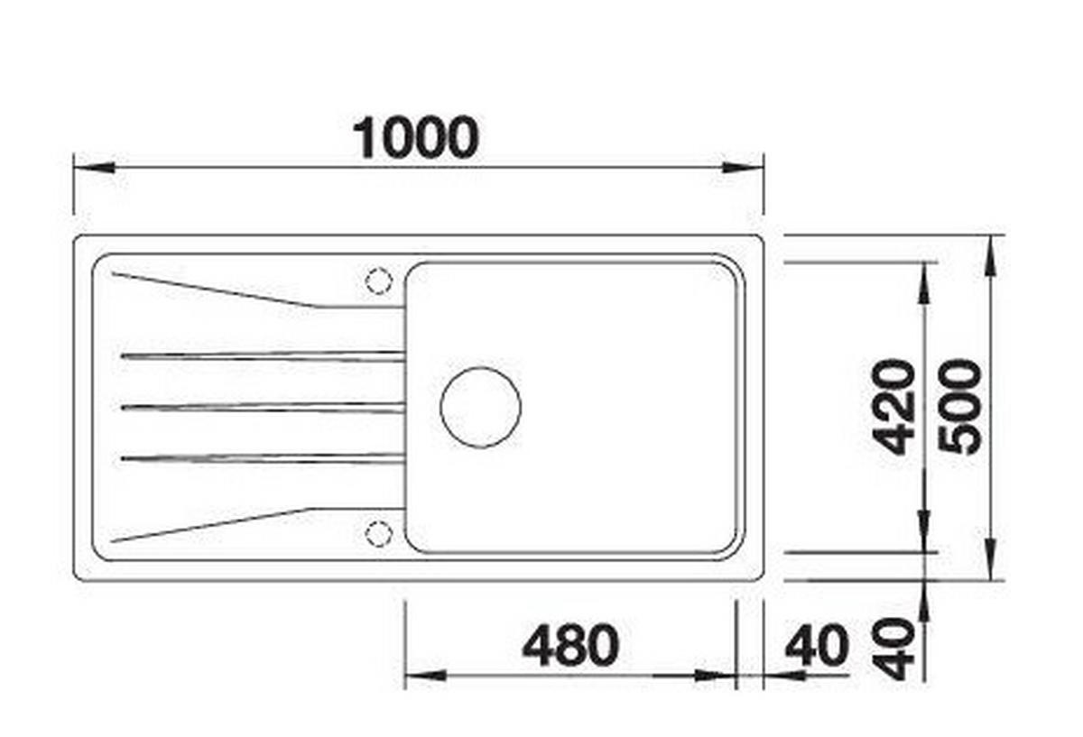 SPÜLE 519696  - Beige, Basics, Stein (100/20,2/50cm) - Blanco