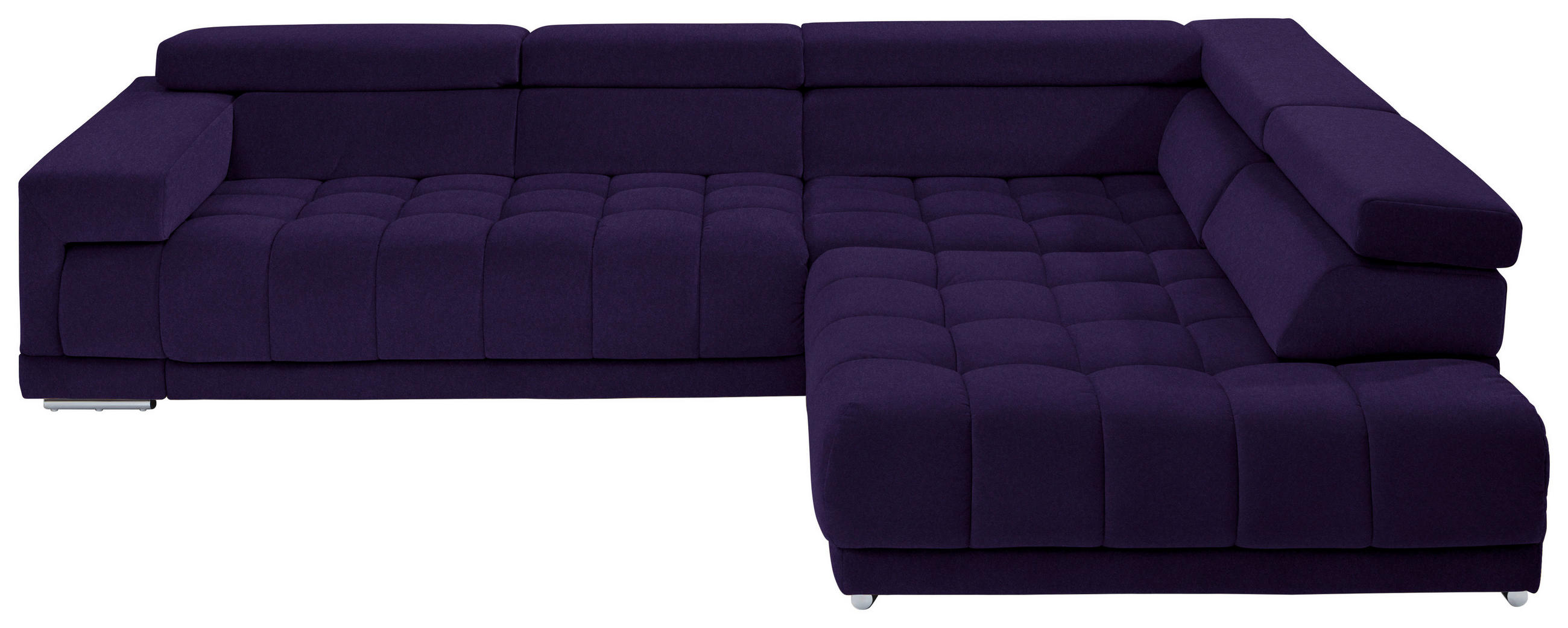 ECKSOFA in Mikrofaser Violett  326/222 cm  - Chromfarben/Violett, Design, Textil/Metall (326/222cm) - Beldomo Speed