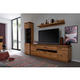 WOHNWAND 3-teilig  in Grau, Eichefarben  275/204/50 cm  - Eichefarben/Anthrazit, Natur, Glas/Holz (275/204/50cm) - Linea Natura