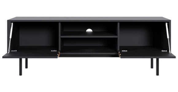 LOWBOARD Viva in 154/53,5/39 cm - Goldfarben/Schwarz, Design, Holzwerkstoff/Metall (154/53,5/39cm) - Xora
