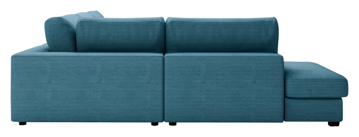 ECKSOFA Blau Cord  - Blau/Schwarz, KONVENTIONELL, Kunststoff/Textil (250/314cm) - Carryhome