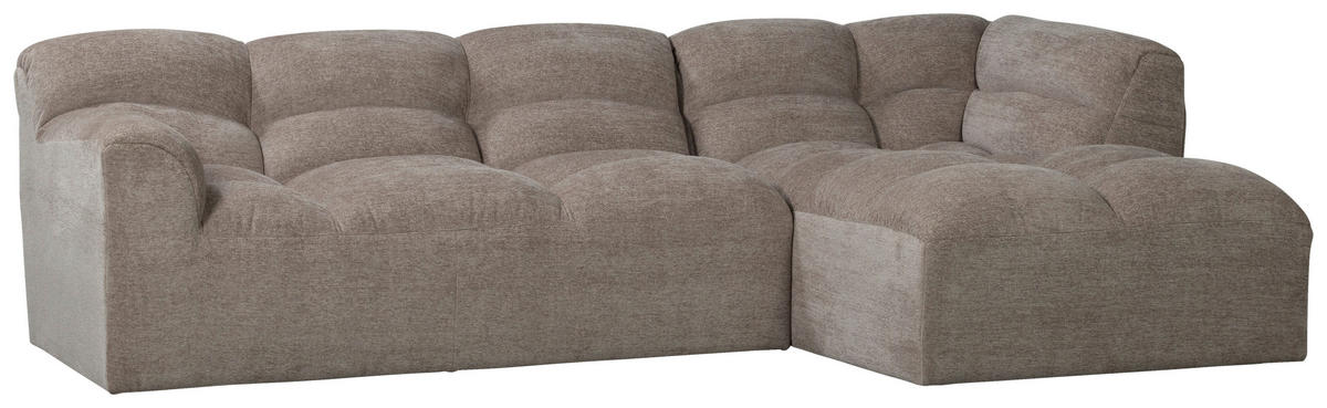 ECKSOFA Tibas Sandfarben Webstoff  inkl.  - Sandfarben/Schwarz, Design, Kunststoff/Textil (280/165cm) - Livetastic