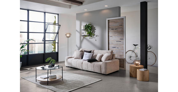 BIGSOFA Chenille Beige  - Dunkelbraun/Beige, KONVENTIONELL, Kunststoff/Textil (250/100/90cm) - Carryhome