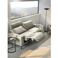 2,5-SITZER in Leder Cappuccino  - Schwarz/Cappuccino, Design, Leder/Metall (200/102/92cm) - Johann Jakob