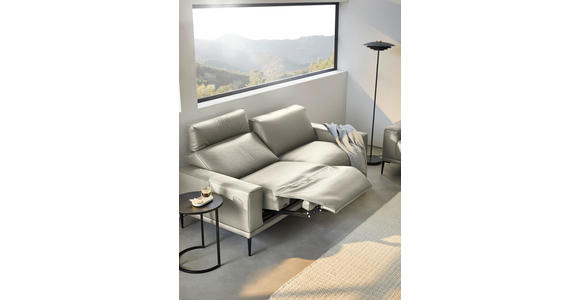 2,5-SITZER in Leder Cappuccino - Schwarz/Cappuccino, Design, Leder/Metall (200/102/92cm) - Johann Jakob