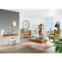 HIGHBOARD  in 50/153/43 cm  - Goldfarben/Naturfarben, Design, Holz/Metall (50/153/43cm) - Landscape