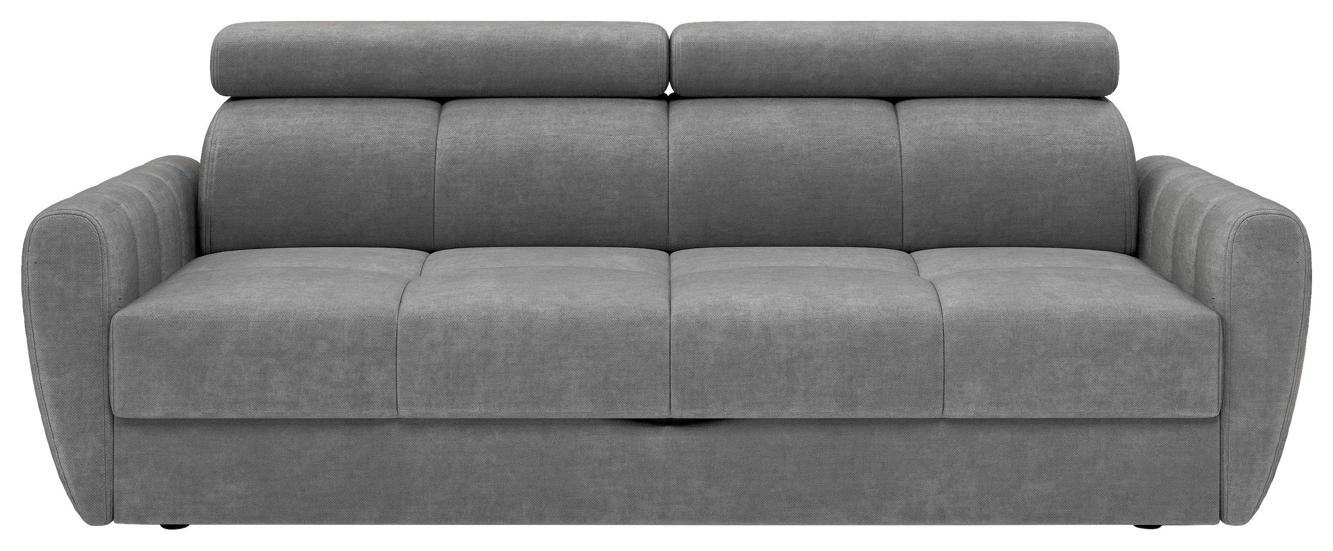 SCHLAFSOFA Flachgewebe Grau  - Schwarz/Grau, KONVENTIONELL, Textil/Metall (227/86-100/99cm) - Milino