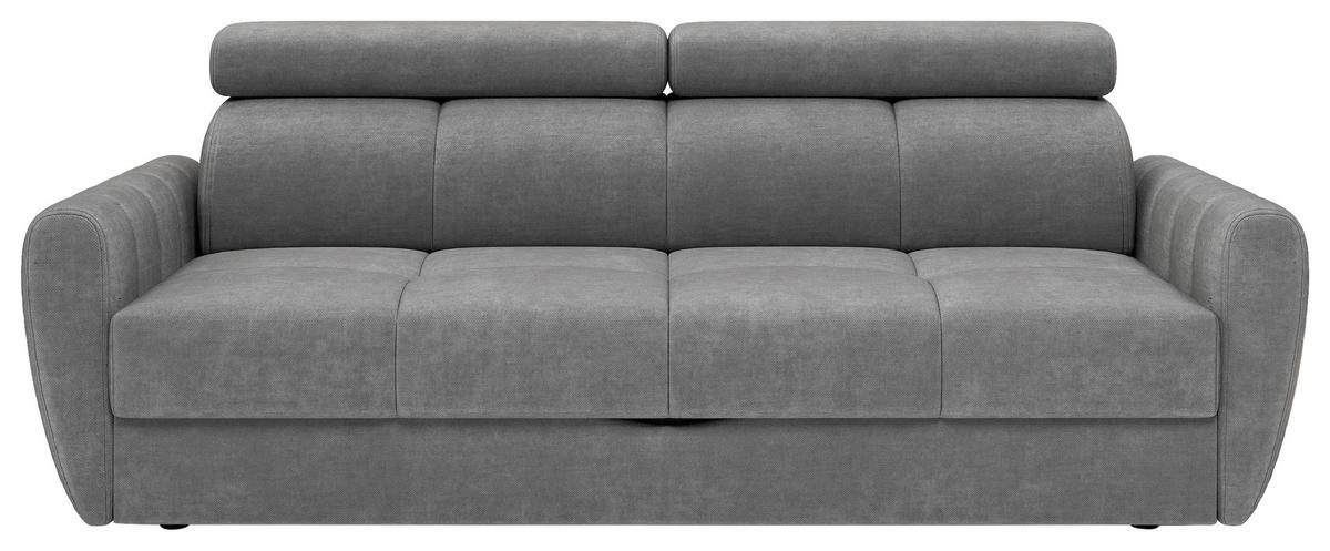 SCHLAFSOFA Flachgewebe Grau  - Schwarz/Grau, KONVENTIONELL, Textil/Metall (227/86-100/99cm) - Milino