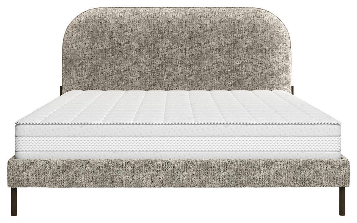POLSTERBETT 180/200 cm  Beige  - Beige/Schwarz, Modern, Holz/Holzwerkstoff (180/200cm) - MID.YOU