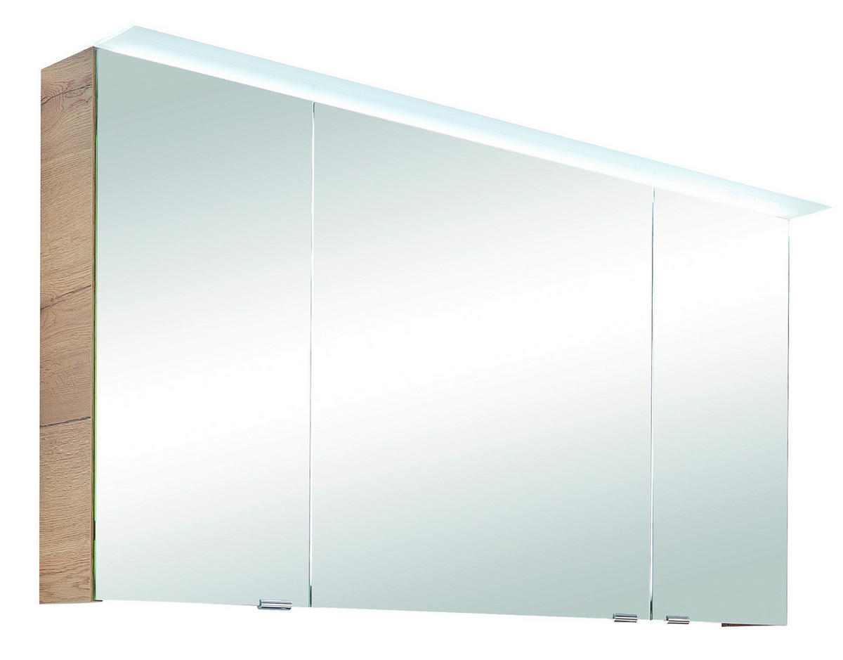 OMARA Z OGLEDALOM 120,4/70/17 cm  - barve hrasta, Konvencionalno, steklo/leseni material (120,4/70/17cm) - Sadena