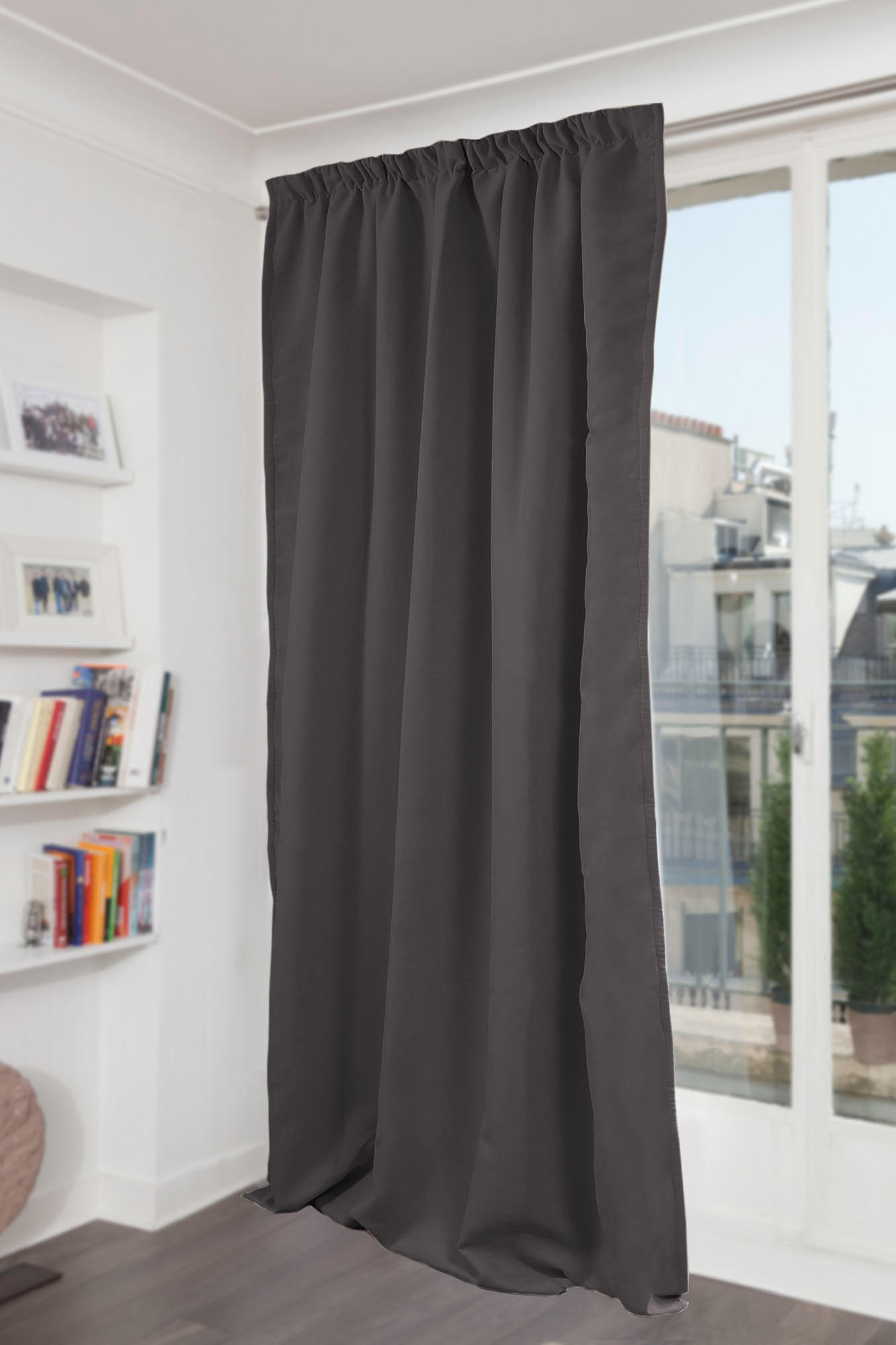 LÄRMSCHUTZVORHANG black-out (lichtundurchlässig)  - Grau, Basics, Textil/Metall (145/260cm)