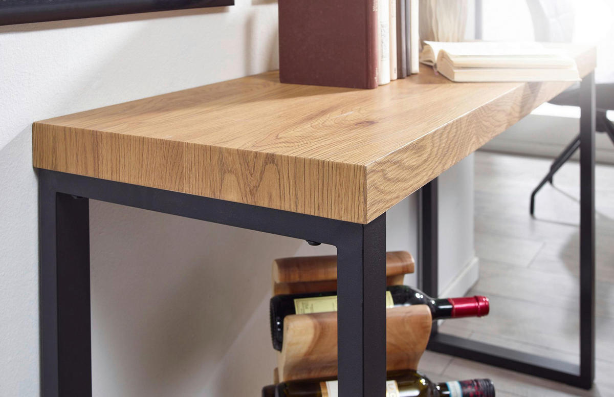 KONSOLENTISCH Braun  - Schwarz/Braun, MODERN, Holzwerkstoff/Metall (120/39/75,5cm) - MID.YOU