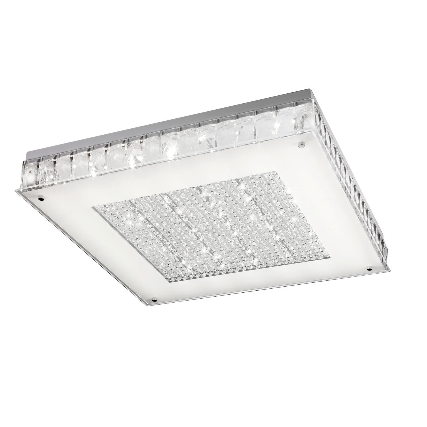 LED-DECKENLEUCHTE 55/55/10 cm   - Klar/Chromfarben, Basics, Glas/Metall (55/55/10cm)