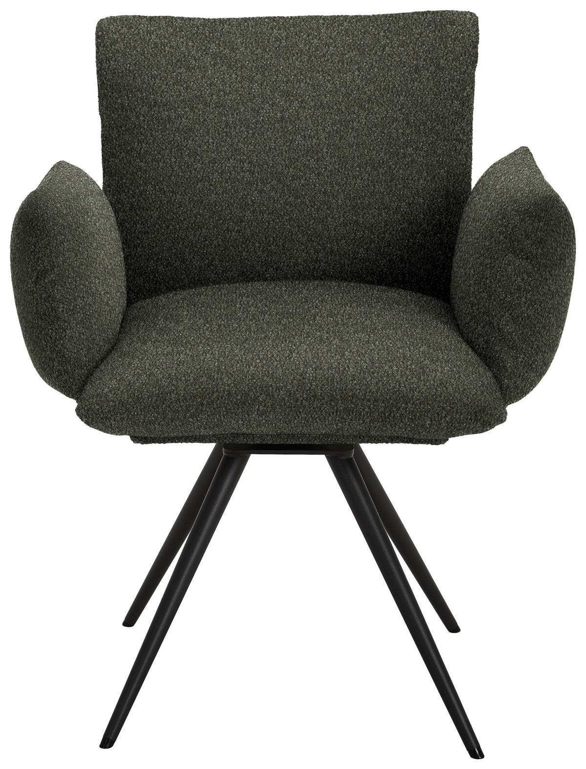 ARMLEHNSTUHL Stahl Struktur  - Anthrazit/Olivgrün, Natur, Textil/Metall (72/90/65cm) - Venjakob