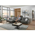 ECKSOFA Anthrazit Echtleder Kopfteilverstellung  - Anthrazit/Schwarz, Design, Leder/Metall (179/323cm) - Dieter Knoll