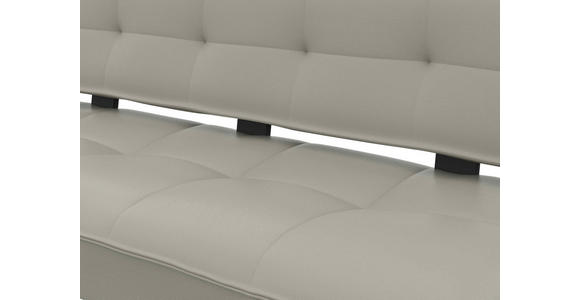 SITZBANK in Metall, Leder Hellgrau  - Hellgrau/Schwarz, Design, Leder/Metall (165/88/66cm) - Moderano