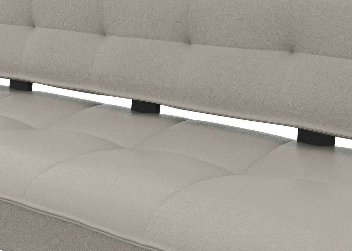 SITZBANK 165/88/66 cm Echtleder Hellgrau  - Hellgrau/Schwarz, Design, Leder/Metall (165/88/66cm) - Moderano