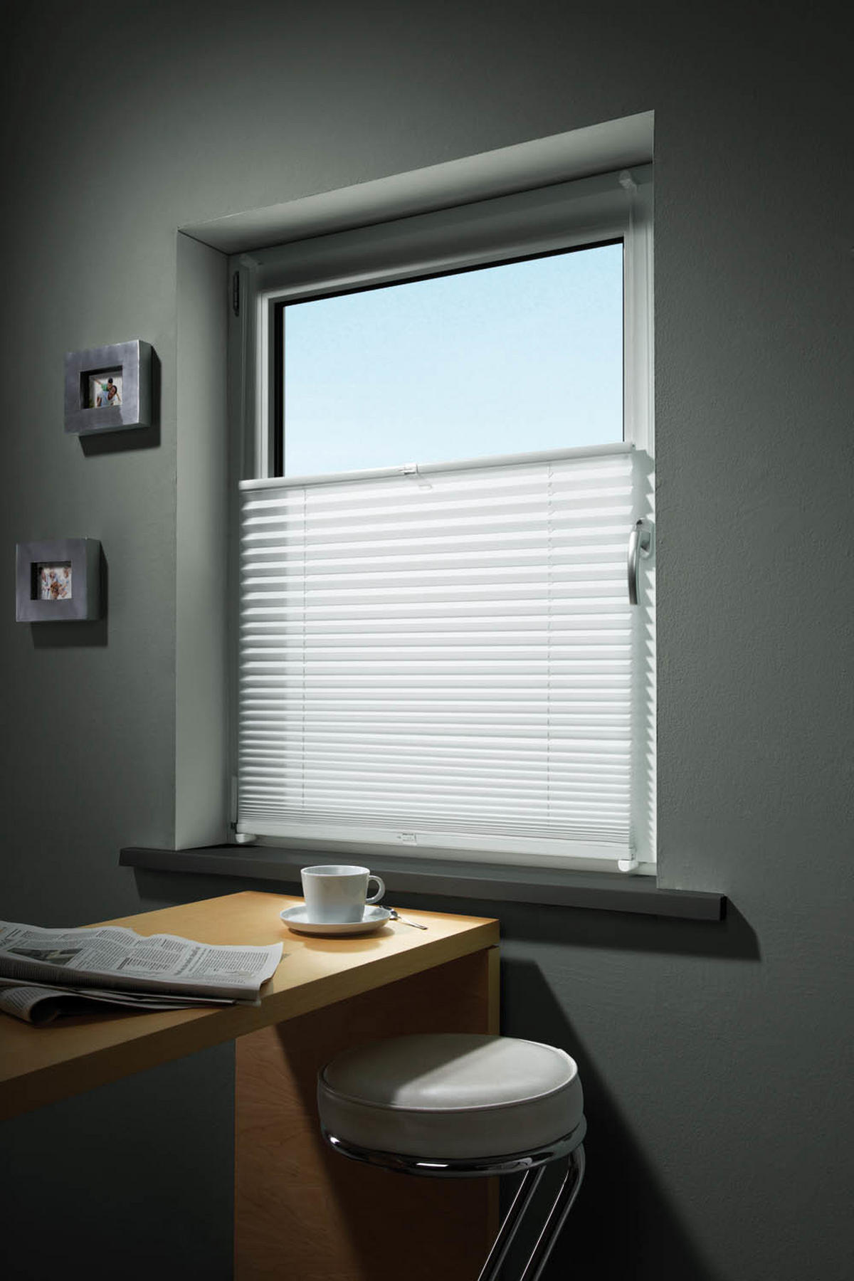 PLISSEE  halbtransparent   90/130 cm   - Weiß, Basics, Textil (90/130cm) - Homeware
