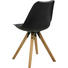 STUHL Lederlook Schwarz - Eichefarben/Schwarz, Design, Holz/Kunststoff (48/82/56cm) - Carryhome