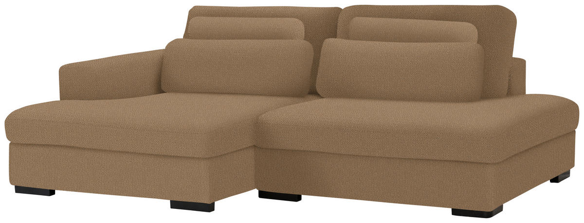 ECKSOFA in Chenille Rostfarben  - Rostfarben/Schwarz, Design, Kunststoff/Textil (158/223cm) - Lomoco