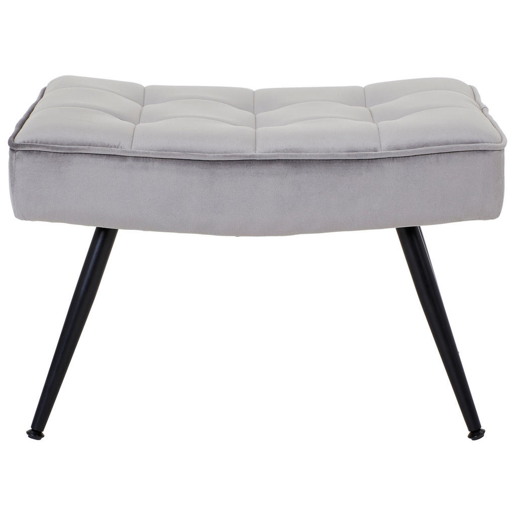 Thumbnail - Xora Hocker, Grau, Schwarz, Metall, Textil, rechteckig, 60x40x40 cm, Wohnzimmer, Hocker, Sitzhocker