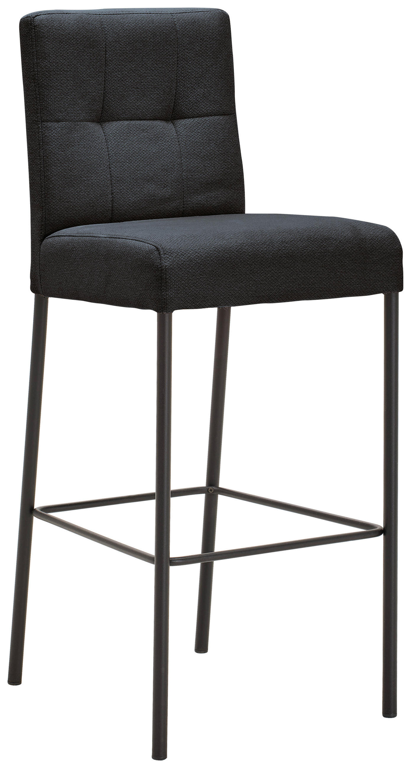 BARHOCKER Webstoff Grau, Schwarz Eisen Stoffauswahl - Schwarz/Grau, Design, Textil/Metall (42/102/50cm) - home24
