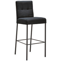 BARHOCKER Webstoff Grau, Schwarz Eisen Stoffauswahl  - Schwarz/Grau, Design, Textil/Metall (42/102/50cm) - home24