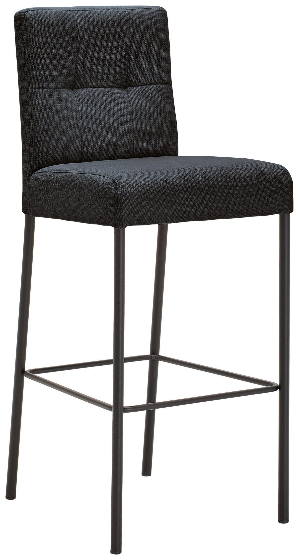 BARHOCKER Webstoff Grau, Schwarz Eisen Stoffauswahl  - Schwarz/Grau, Design, Textil/Metall (42/102/50cm) - home24