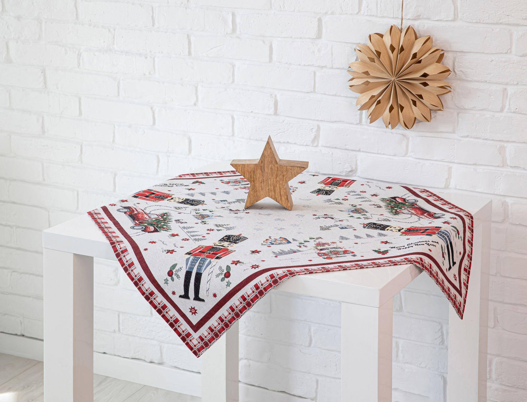 ASZTALTERÍTŐ   - bordó, Basics, textil (90/90cm)