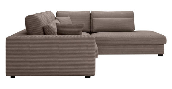 ECKSOFA in Cord Braun  - Schwarz/Braun, KONVENTIONELL, Kunststoff/Textil (314/250cm) - Carryhome