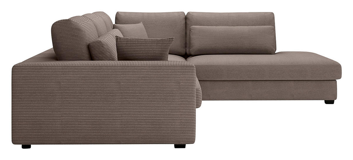 ECKSOFA in Cord Braun  - Schwarz/Braun, Konventionell, Kunststoff/Textil (314/250cm) - Carryhome