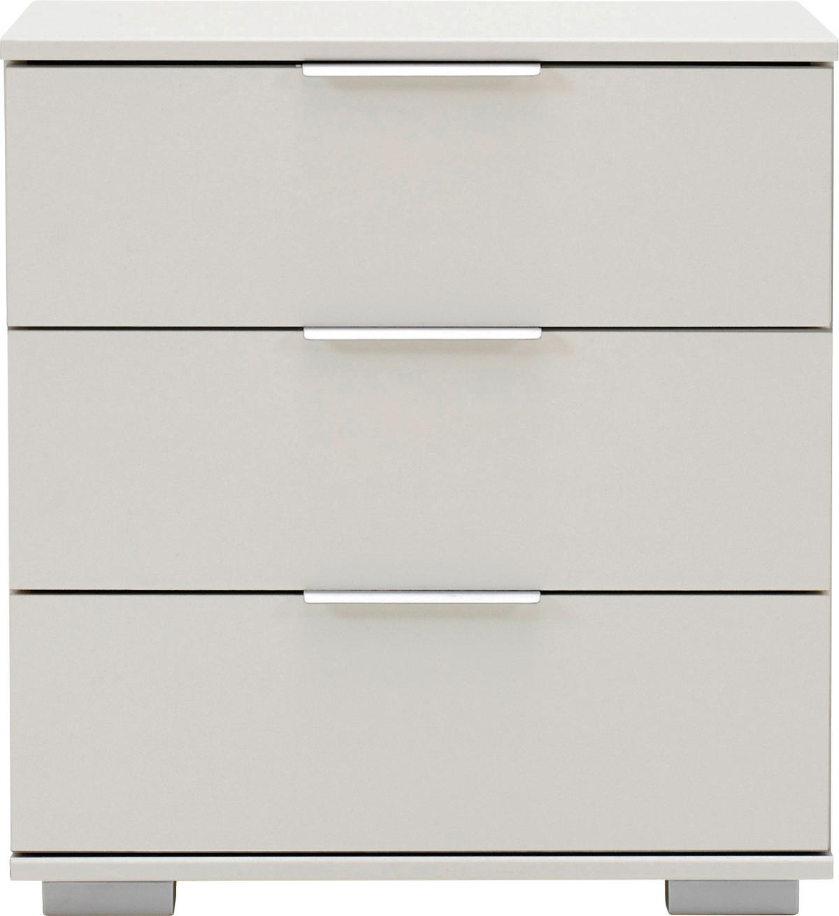 NACHTKÄSTCHEN 52/58/38 cm  in Weiss  - Weiss/Alufarben, Design, Holzwerkstoff/Kunststoff (52/58/38cm) - Livetastic