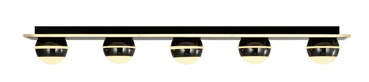 LED-DECKENLEUCHTE Biarritz 40/40/14 cm  - Schwarzchrom, Design, Kunststoff/Metall (40/40/14cm)