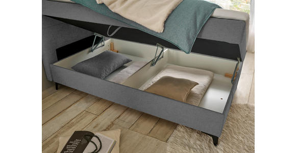 BOXBETT 120/200 cm  in Dunkelgrau  - Dunkelgrau, Basics, Holzwerkstoff/Textil (120/200cm) - Xora