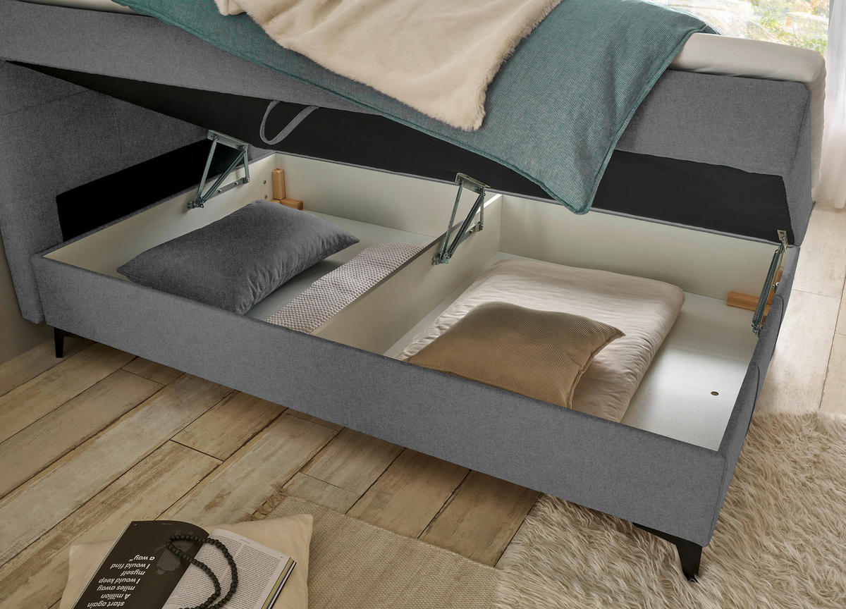 BOXBETT 120/200 cm  in Dunkelgrau  - Dunkelgrau, Basics, Holzwerkstoff/Textil (120/200cm) - Xora