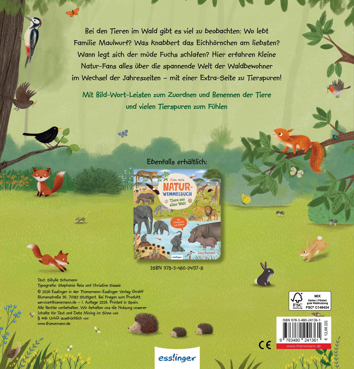 WIMMELBUCH Tiere im Wald  - Multicolor, Basics, Papier (23,5/24,5/1,6cm)