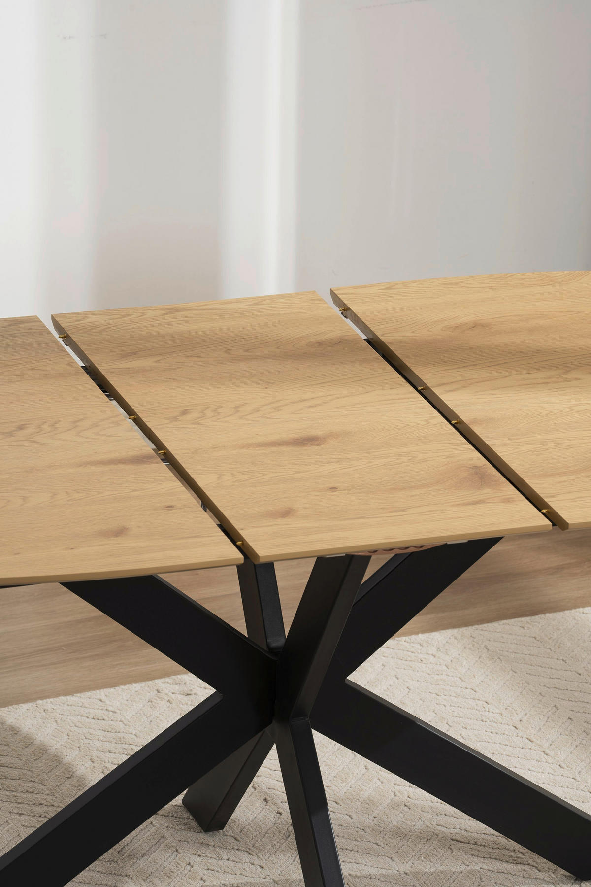 ESSTISCH 140/90/75 cm Nachbildung  Metall, Holzwerkstoff ausziehbar oval Eichefarben  - Eichefarben, MODERN, Holzwerkstoff/Metall (140/90/75cm) - MID.YOU