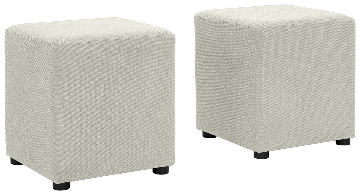 ECKSOFA Creme Webstoff  - Creme/Schwarz, KONVENTIONELL, Holz/Textil (283/244cm) - Carryhome