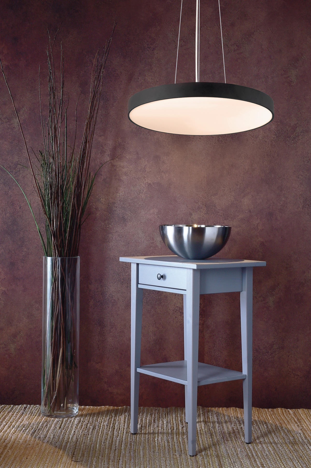 LED-HÄNGELEUCHTE Menkar 40/40/220 cm   - Schwarz, Design, Metall (40/40/220cm)