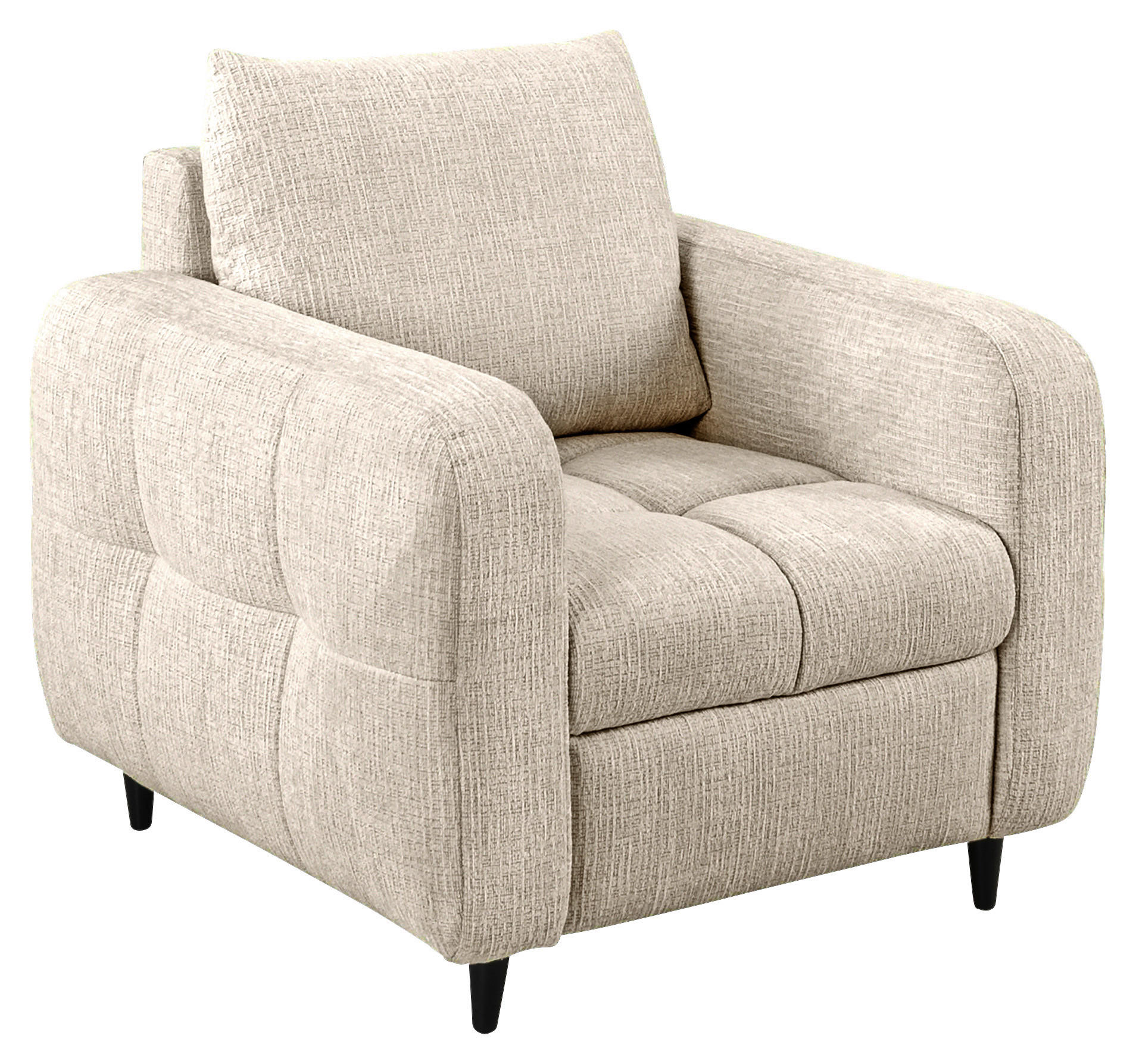 COCKTAILSESSEL Flachgewebe Naturfarben    - Schwarz/Naturfarben, Design, Holz/Textil (90/88/91cm) - Lomoco