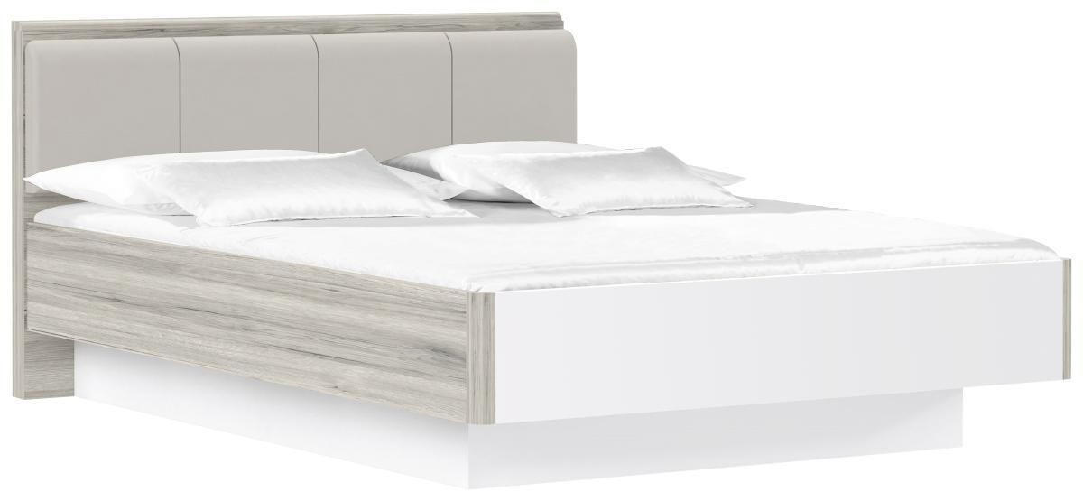 BETT 140/200 cm  in Eichefarben, Weiß Hochglanz  - Eichefarben/Weiß Hochglanz, Design, Kunststoff (140/200cm) - Carryhome