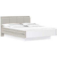 BETT 140/200 cm  in Eichefarben, Weiss Hochglanz   - Weiss Hochglanz/Weiss, Design, Holzwerkstoff/Kunststoff (140/200cm) - Carryhome