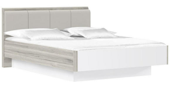 BETT 140/200 cm in Eichefarben, Weiß Hochglanz - Eichefarben/Weiß Hochglanz, Design, Holzwerkstoff/Kunststoff (140/200cm) - Carryhome