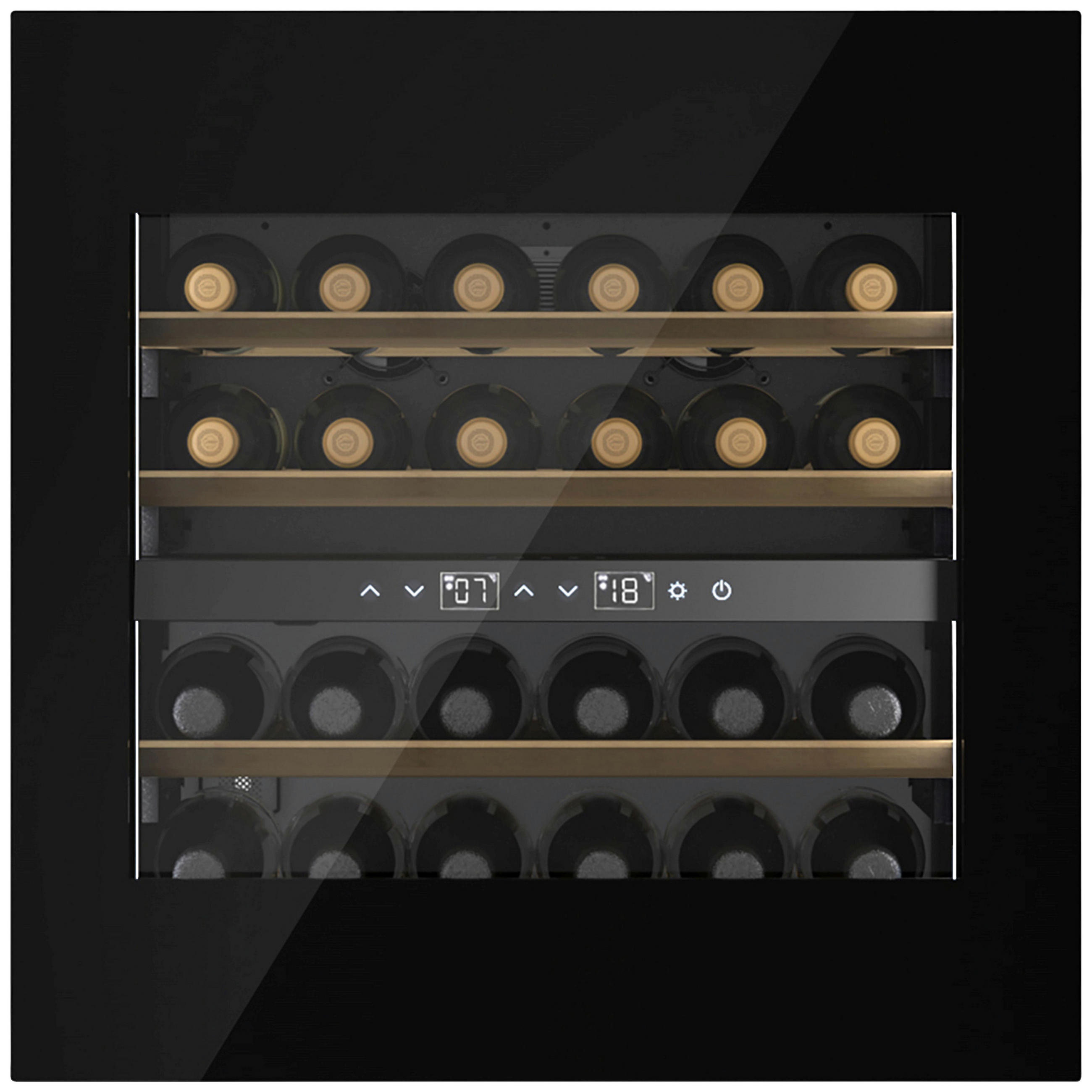 WEINKÜHLSCHRANK WineExcellence WE 24  - Schwarz, Basics, Glas (59,5/59,5/57,5cm) - CASO Design