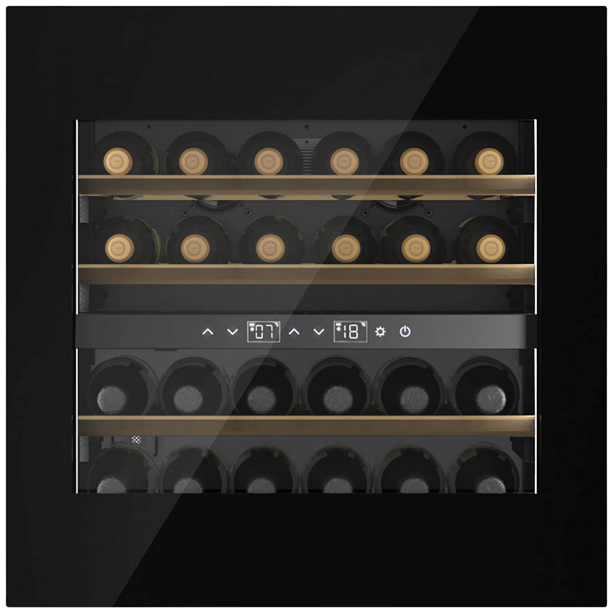 WEINKÜHLSCHRANK WineExcellence WE 24  - Schwarz, Basics, Glas (59,5/59,5/57,5cm) - CASO Design