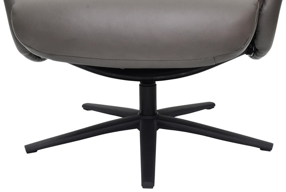 RELAXSESSELSET Lederlook Echtleder    - Dunkelbraun/Schwarz, Design, Leder/Holz (72/109/86/111/81cm) - Livetastic