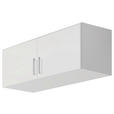 AUFSATZSCHRANK 91/39/54 cm   - Weiß Hochglanz/Alufarben, Design, Holzwerkstoff/Kunststoff (91/39/54cm) - Carryhome
