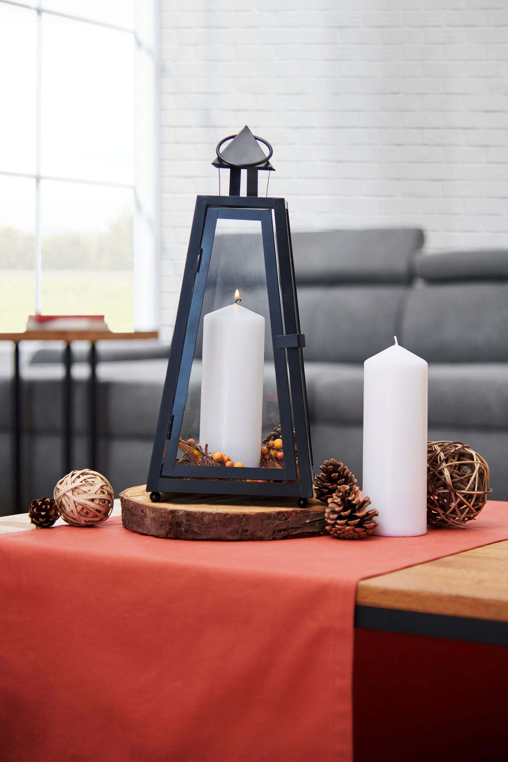 LATERNE - Transparent/Schwarz, Basics, Glas/Metall (17/40/17cm) - Ambia Home
