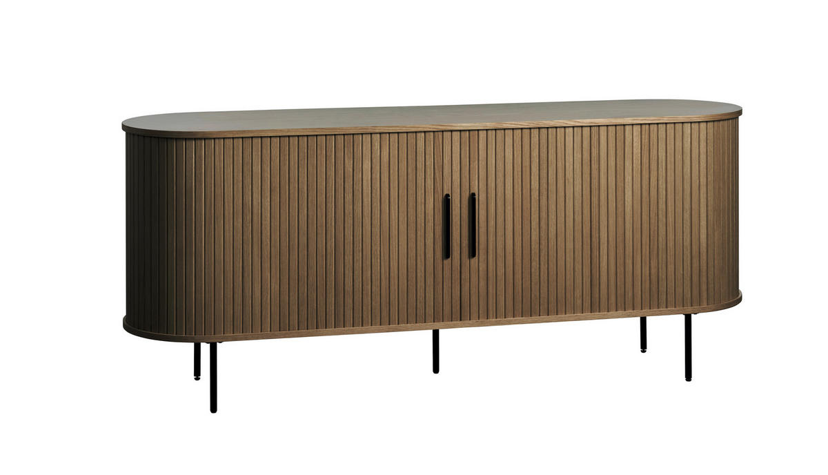SIDEBOARD Schwarz, Eiche dunkel  180/76/45 cm  - Eiche dunkel/Schwarz, Trend, Holz/Holzwerkstoff (180/76/45cm) - Xora