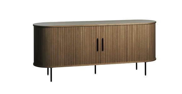 SIDEBOARD 180/76/45 cm  - Eiche dunkel/Schwarz, Trend, Holz/Holzwerkstoff (180/76/45cm) - Xora